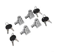Glass Cabinet Door Lock Set with Keys, No Drill Installation for 5-8mm Glass Display Cabinets, Zinc Alloy Sliding Door Locks for Showcase Terrariums(4PCS)