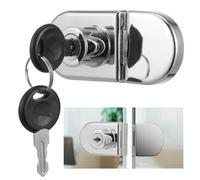 Glass Cabinet Lock with Single Door Lock Edge Zinc Alloy Silver | Anti-corrosion Mirror Treatment, Smooth Edges, Easy to Use for Home Glass Cabinets, Offices and Display Counters
