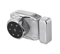 Glass Cabinet Password Lock, Smart Touch Panel Electronic Code Lock with Rechargeable Battery and Low Voltage Alarm for Frameless Push-Pull Sliding (Type C Silver)