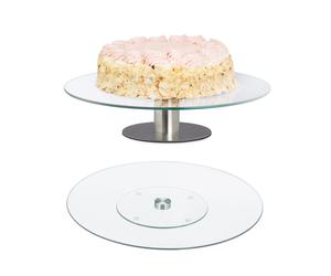 Glass cake stand modern serving tray Non-slip clear rotating cake platter