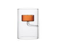 Glass Candle Holder Cylinder Hurricane Candleholder Artistic Tealight Containers For Wedding Party Desktop Room Home Decorations For Home(Color 1)