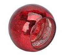 Glass Candle Holder, Glass Tealight Votive Holder Beautiful Decorative Lightweight Red Ice Flower Design Round for Bedroom