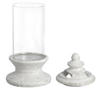 Glass Candle Holder Love Lace White One Size