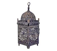 Glass Candle Lanterns,Decorative Candle Lanterns,Hm Vicyy Decorative Candle Lantern,Garden Candle Lantern,Metal Candle Lanterns,Moroccan Lantern,Vintage Style Hanging Lantern,for Indoor Outdoor,White/
