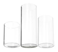 Glass Candle Shades 3pcs Cylinder Cover for Tea Lights