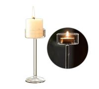 Glass Candlestick Long Stem High Clear Candle Holder Wedding Centerpiece Decors