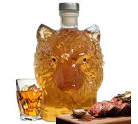 Glass Carafe, Wolf Head Tequila Carafe 350 ml - Decanter Container for Cupboard Home Bar Wedding | Designed for Perfect Integration into Any Interior Design