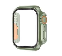 Glass Case for 44mm 45mm 41mm 40mm 42mm 38mm Screen Protector Cover Change Ultra Bumper iWatch Series 8 7 SE 6 5 3 (Color : Titanium Gold, Size : 44mm)
