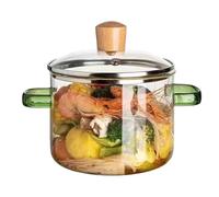 Glass Casserole - 1600Ml Clear Heat Resistant Cookware, Quick Heating Sew Pot, Transparent Cookware With Glass Construction And Simple Supervision Design | Stove Cooking For Sauce Soup Pasta