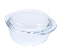 Glass Casserole Dish with Lid and Handles, 1.5l round Bakeware