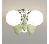 Glass Ceiling Light Creative Decor Ceiling Light, Globe Glass Ceiling Lamp Cream Semi Flush Mount Chandelier Lighting Fixture, Boys Girls Bedroom Living Room Ceiling Light Fixture/Green/a