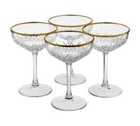 Glass Champagne Glasses Elegant Stemmed Tall Coupe Cocktail Glassware Set 255ml