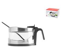 Glass cheese holder with stainless steel spoon Abs Cc02 Home