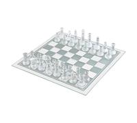 Glass Chess Set Elegant Pcs and Glass Board Game Frosted Clear 20x20cm