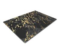 Glass Chopping Board 50 x 40 | Kitchen Worktop Protector | Multifunctional Cutting Board | Work Top Savers | Kitchen Accessories | Extra Large | Gold Black Effect