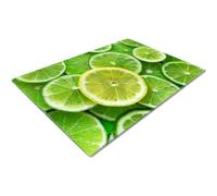 Glass Chopping Board 50 x 40 | Kitchen Worktop Protector | Multifunctional Cutting Board | Work Top Savers | Kitchen Accessories | Extra Large | Lemon and Lime Closeup
