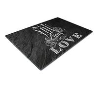 Glass Chopping Board 50 x 40 | Kitchen Worktop Protector | Multifunctional Cutting Board | Work Top Savers | Kitchen Accessories | Extra Large | All You Need is Love