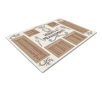 Glass Chopping Board 50 x 40 | Kitchen Worktop Protector | Multifunctional Cutting Board | Work Top Savers | Kitchen Accessories | Extra Large | Weights & Measurements White