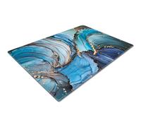 Glass Chopping Board 50 x 40 | Kitchen Worktop Protector | Multifunctional Cutting Board | Work Top Savers | Kitchen Accessories | Extra Large | Blue Black Green Effect