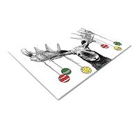Glass Chopping Board for Kitchen - Worktop Saver, Cutting Board, Non-Slip, Small Size - Black Moose Christmas Red