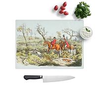 Glass Chopping Board, Fox Hunting by Henry Alken, 39x28.5 cm