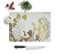 Glass Chopping Board - Hydrangea Flowers - Textured Worktop Saver Cutting Board - Heat Resistant, Shatterproof and Hygenic - 39 x 28.5 cm
