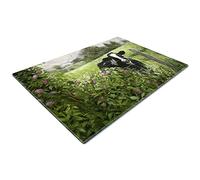 Glass Chopping Board | Kitchen Worktop Protector | Multifunctional Cutting Board | Work Top Savers | Kitchen Accessories | Extra Large | Green Black Pink Cow