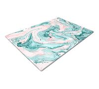 Glass Chopping Board | Kitchen Worktop Protector | Multifunctional Cutting Board | Work Top Savers | Kitchen Accessories | Extra Large | Pink Green Marble Effect