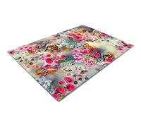 Glass Chopping Board | Kitchen Worktop Protector | Multifunctional Cutting Board | Work Top Savers | Kitchen Accessories | Extra Large | Floral Pink Flowers