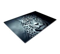 Glass Chopping Board | Kitchen Worktop Protector | Multifunctional Cutting Board | Work Top Savers | Kitchen Accessories | Extra Large | Blue Black White Leopard