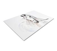 Glass Chopping Board | Kitchen Worktop Protector | Multifunctional Cutting Board | Work Top Savers | Kitchen Accessories | Extra Large | White Abstract Horse Grey