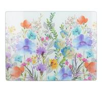 Glass Chopping Board Kitchen Worktop Protector Saver Floral Breakfast 40x30 cm