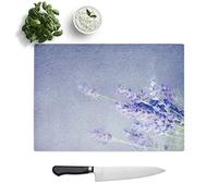Glass Chopping Board - Pretty Purple Lavender - Textured Worktop Saver Cutting Board - Heat Resistant, Shatterproof and Hygenic - 39 x 28.5 cm