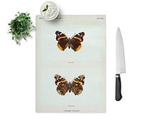 Glass Chopping Board, Red Admiral Butterfly by S.F. Denton, 28.5x20 cm