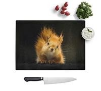 Glass Chopping Board, Red Squirrel, 39x28.5 cm
