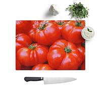 Glass Chopping Board, Red Tomatoes, 39x28.5 cm