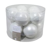 Glass Christmas Bauble, Winter White, 6 cm, One Size, DEO4063125