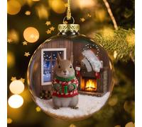 Glass Christmas Baubles, Christmas Tree Decorations, Glass Ornaments Wildlife Wonders Collection Ornament, New Nature Inspired Hanging Ornament For Xmas Tree, Home, Office (02)