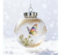 Glass Christmas Baubles, Christmas Tree Decorations, Glass Ornaments Wildlife Wonders Collection Ornament, New Nature Inspired Hanging Ornament For Xmas Tree, Home, Office (10)