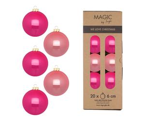 Glass Christmas Baubles Set Ø 6Cm, 20 Pieces/Box, Candy Mix - Magic By Inge-Glas