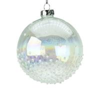 Glass Christmas Tree Bauble with Iridescent Snow (8cm)
