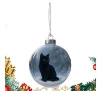Glass Christmas Tree Baubles - Cat Ornaments Cats Figurines In Crystal Ball | PP Animals Christmas Tree Ornaments Clear Balls For Men Women Kitten Lovers Holiday Decor For Home Office Room Mantel