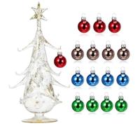 Glass Christmas Tree Shaped Desktop Ornament for Christmas Display