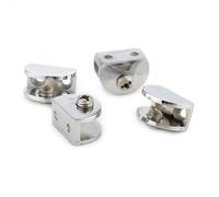 Glass Clamp 4PCS Half Round Glass Clamps Plane Zinc Alloy Shelves Support Two Hole Corner Bracket Clips for 8mm Furniture Hardware