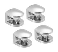 Glass Clamp 8Pcs Bright Chrome Zinc Alloy Shelf Bracket Clamp Clip Holder Suitable for 8-10mm Thick Acrylic for Railing Stairs Glass Wall