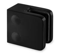 Glass Clamp Bracket for 8mm Toughened Glass - Black Metal Finish - Includes Rubber Inserts - 45mm x 45mm x 30mm