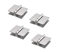 Glass Clamp Clip, 180 Degree Zinc Alloy Shower Hinge Glass Door Clamp Clip, Adapt to 6-8 Mm Glass, 4 Pieces