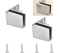Glass clamp Hinge， 2Pcs Zinc Alloy Frameless Glass Door Hinge 90 Degree Side Mounted for 3-5mm Thick(Bright Surface)