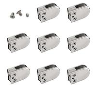 Glass Clamps, 8pcs Glass Clamps Stainless Steel 304 Adjustable U Shape Clips for Railing Stairs Shelf Clamp More Reliable