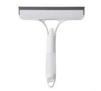 Glass cleaner spray with silicone scraper for bathroom and car glass cleaning, designed to remove grime and water without streaking (White)